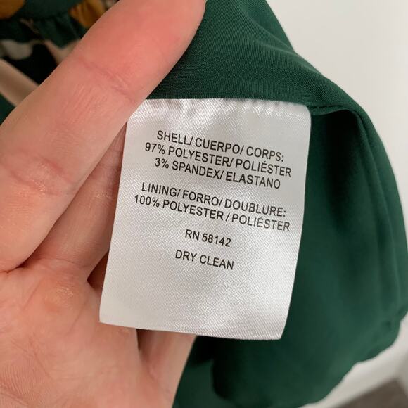 Gal Meets Glam Womens Tiered Midi Dress Tegan Floral Ruched Puff Sleeve Green 4P - Picture 15 of 16